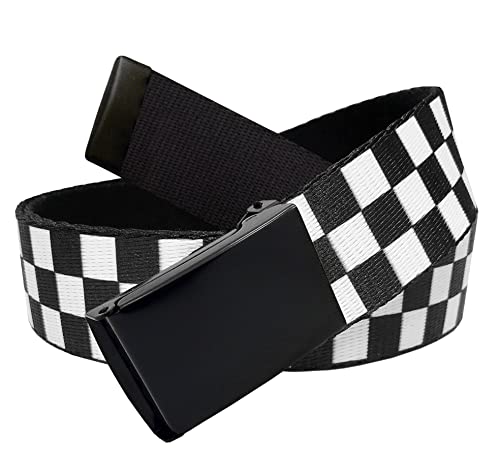 Women's 1.25" Wide Black Flip Top Military Belt Buckle With Canvas