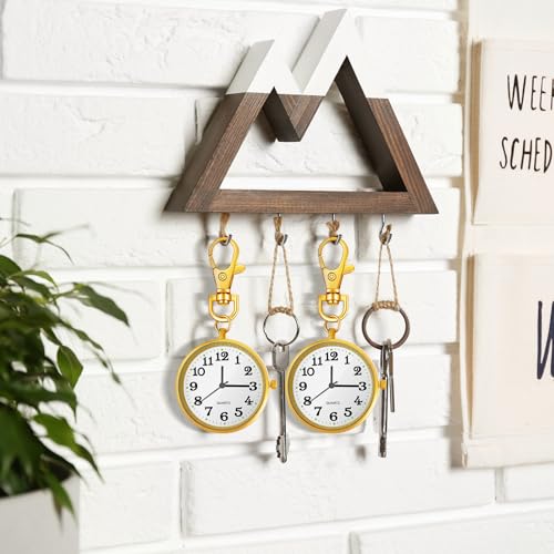 2 Pieces Quartz Pocket Watch with Key Buckle Round Keychain Clip on Wa Secondary image