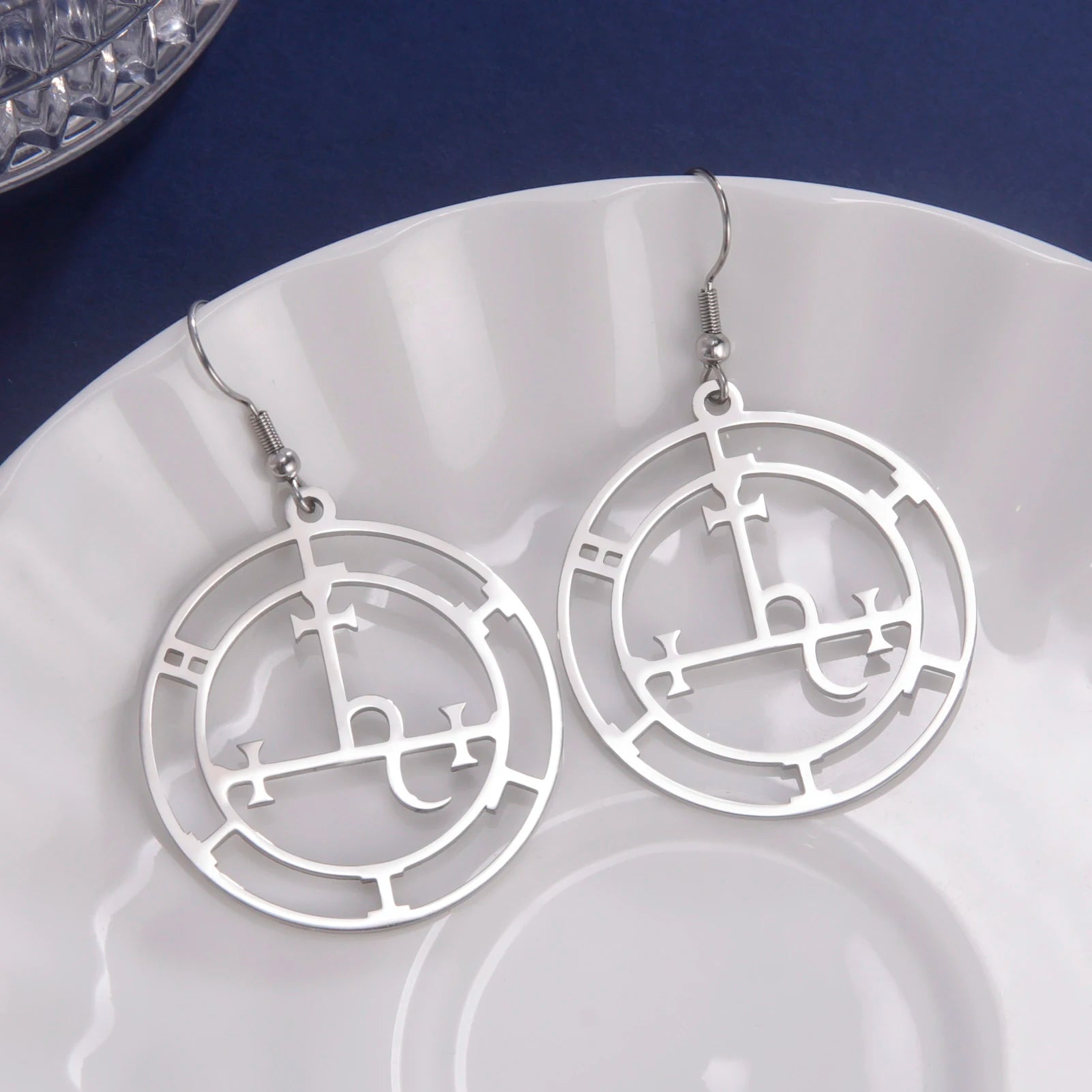 Demon Symbol Sigil of Lilith Magical Pendant Witchcraft Earrings