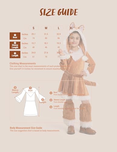 Spooktacular Creations Halloween Fox Costume for Girls, Kids Fox Costume Child for Halloween Dress Up, Jungle-themed Party