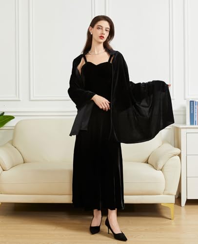 BRYCTSISEN Women Velvet Shawl and Wrap Scarf for Wedding Evening Bridesmaid