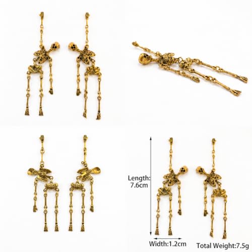 Halloween Skull Bat Dangle Drop Earrings for Women