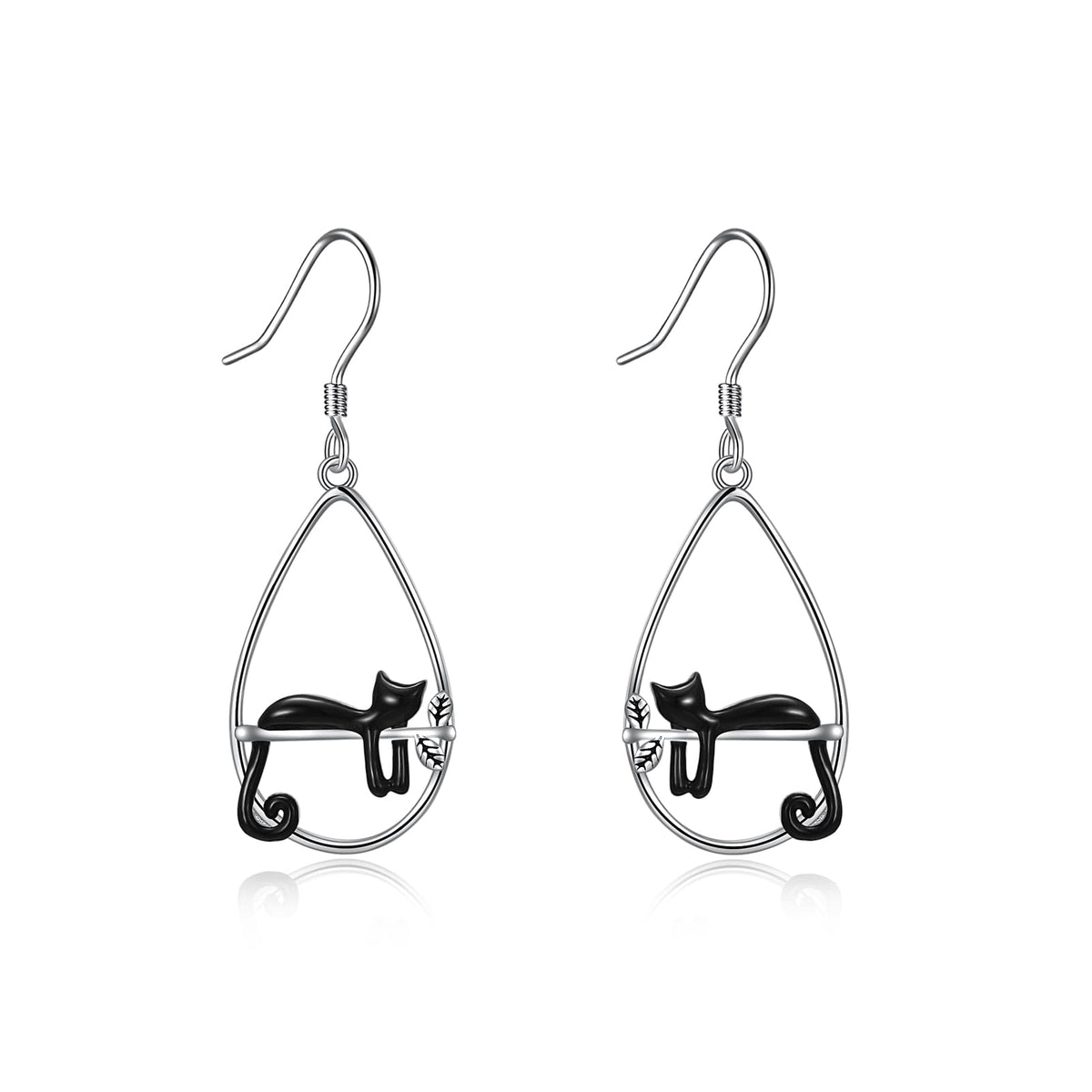 YFN Animal Earrings Sterling Silver Animal Heart Hoop Dangle Earrings Cute Jewelry Gifts for Women