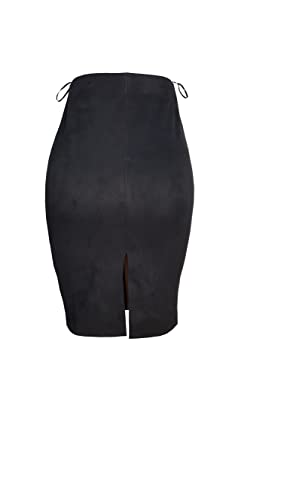 ODCOCD Women's Faux Suede Pencil Skirt