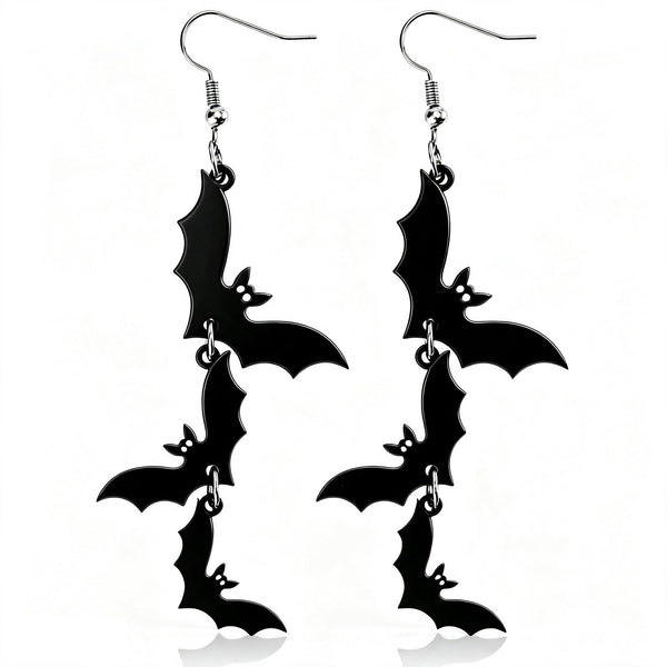 Punk Halloween Earrings Skeleton Skull Dangle Pumpkin Bat Spider Terror Earrings