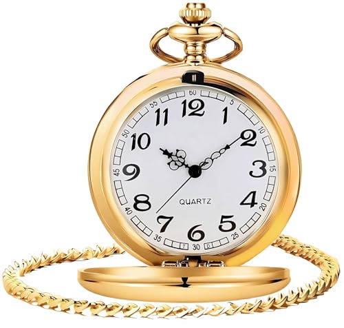 Smooth Vintage Pocket Watch with Chain
