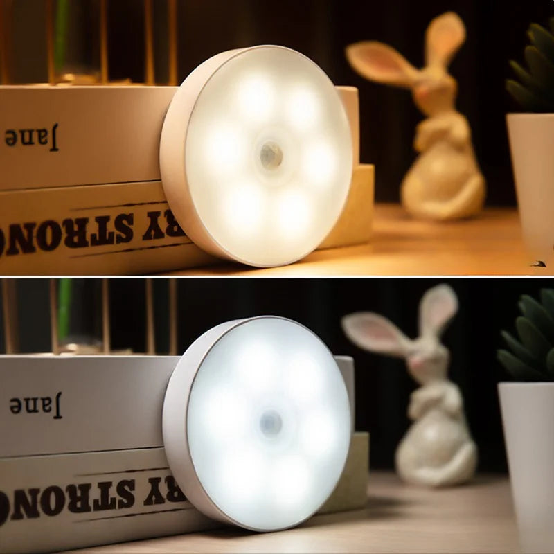 LED Smart Human Body Sensor Night Lamp Emergency Automatic Lighting USB Charging Wireless Magenti... Main image