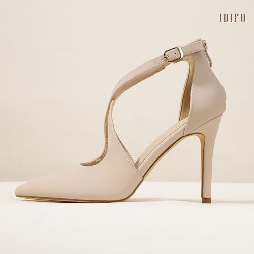 IDIFU Women's Pumps IN4 Closed Toe Stiletto High Heels Dress Shoes