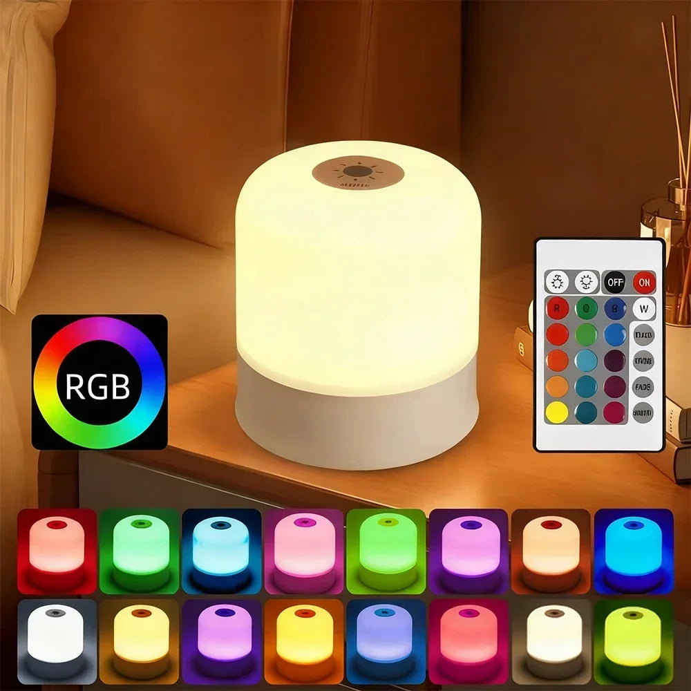 LED Night Light Dimmable Rechargeable/plug-in Desktop Bedroom Bedside Lighting Decorative Touchsc...