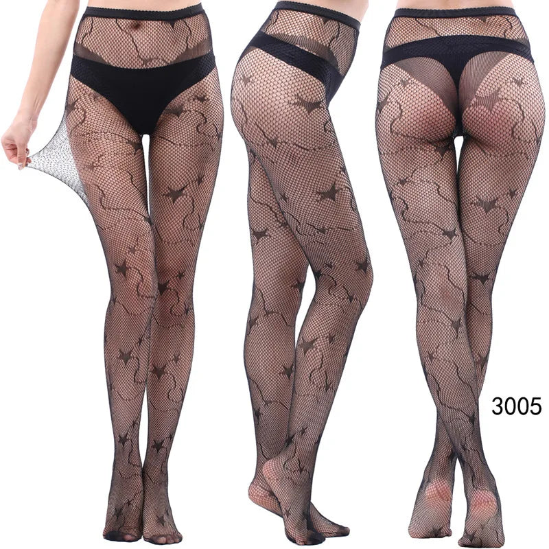 Gothic Spider Web Jacquard Fishnet Tights Secondary image