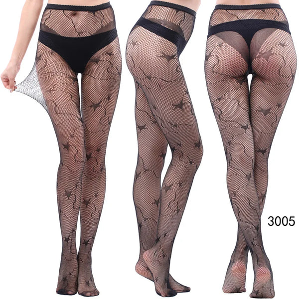 Gothic Spider Web Jacquard Fishnet Tights