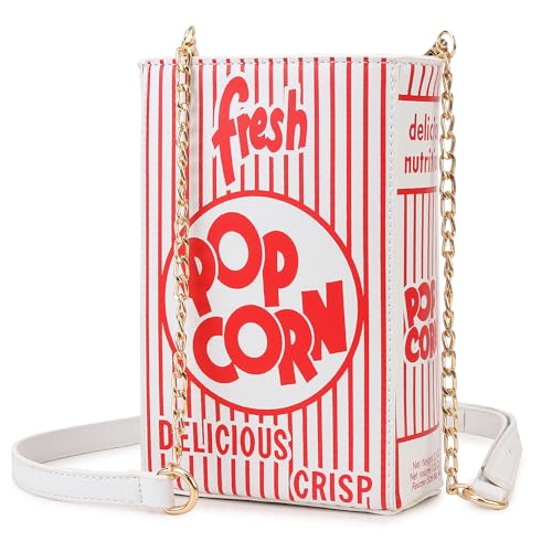 Popcorn Purse Novelty Fun Shaped Crossbody Bag for Women