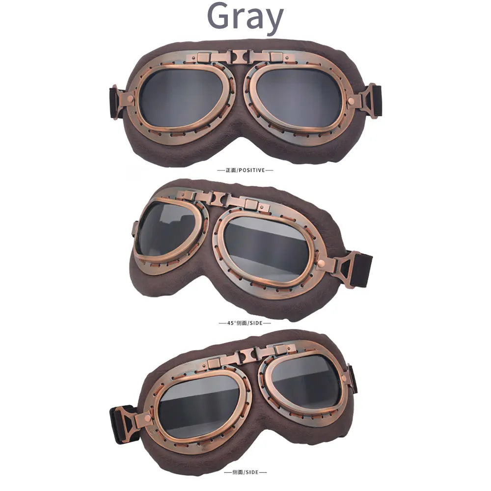 Vintage Copper Motorcycle Pilot Steampunk Goggles