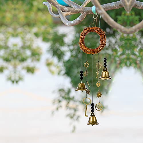 Jetec 2 Pcs Witch Bells for Door Witchy Decor Witchcraft Supply, Novel