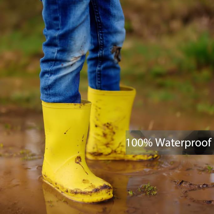 Women's Rain Boots Waterproof Mid Calf Rubber Boots For