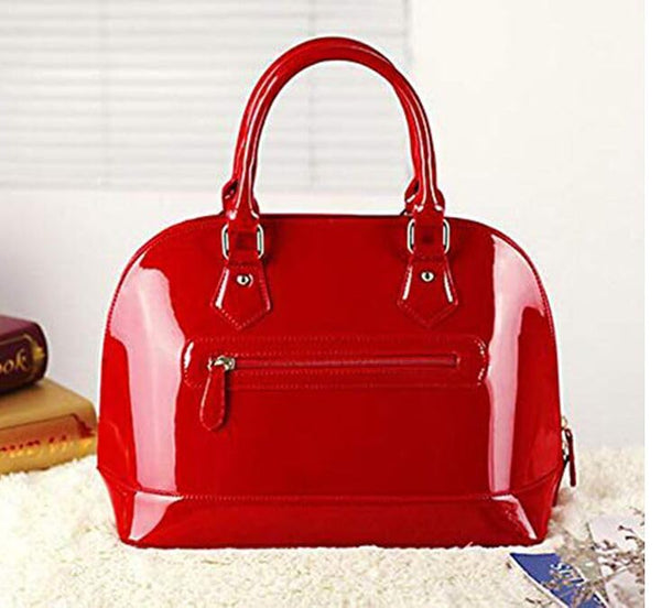 Patent Leather Dome Satchel Purse
