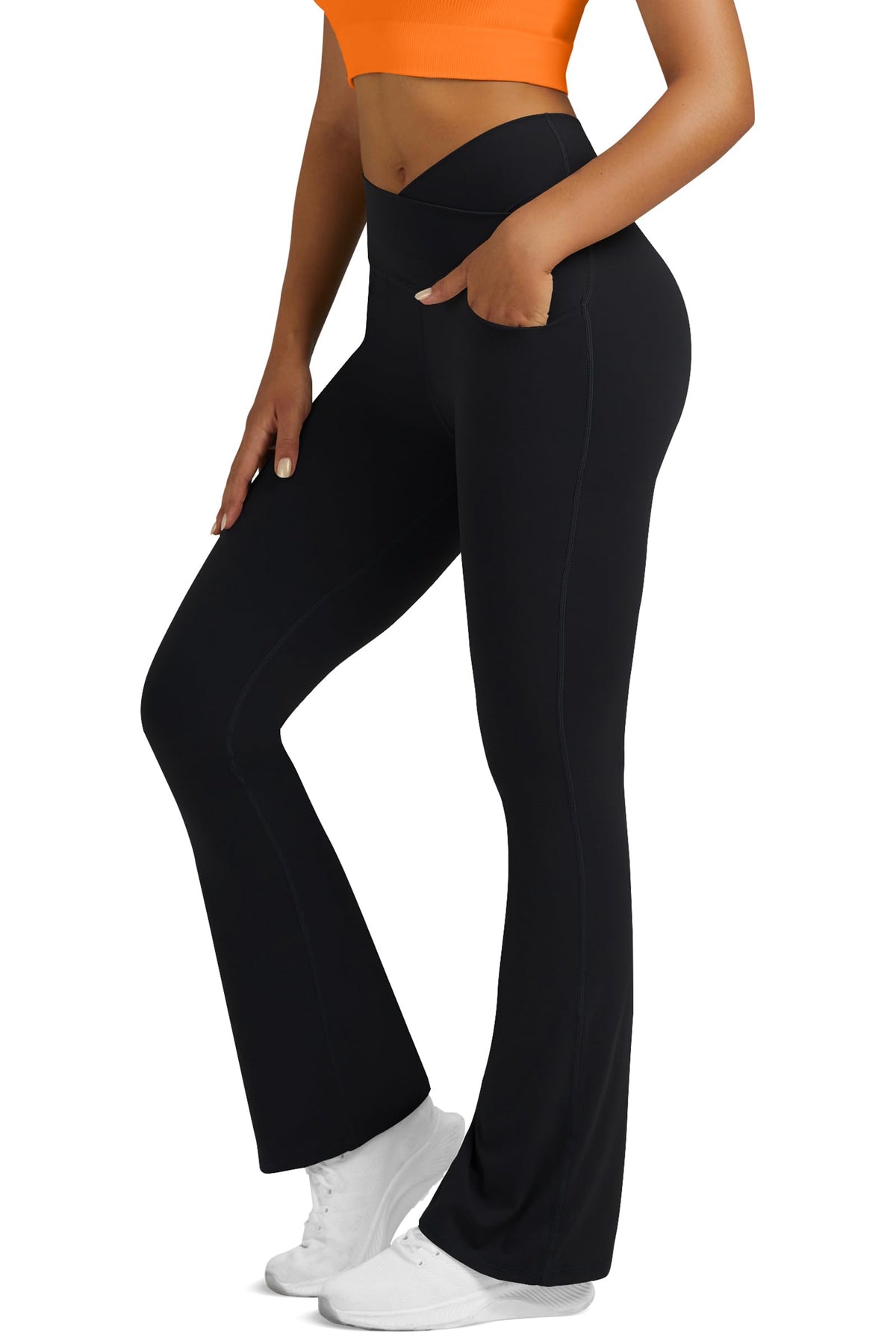 Flare Leggings For Women Yoga Pants With Pockets High Waisted
