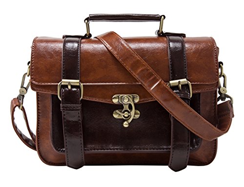 Vintage PU Leather Satchel Crossbody for Women