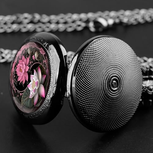 Vintage Pocket Watch for Women Men Graphic Animal Design Quartz Pocket