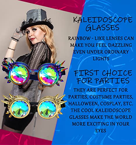 Kaleidoscope Rainbow Prism Steampunk Rave Goggles