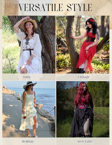 Scarlet Darkness Women Renaissance Corset Dress Flowy Gothic Sundress