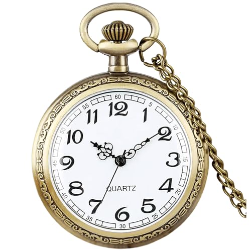 Vintage Quartz Pocket Watches for Men with Chains, Analog Pocket Watch Secondary image