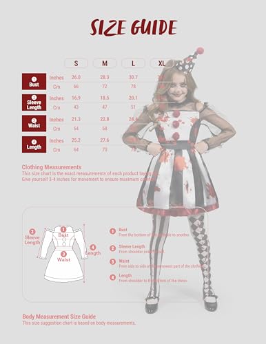 Spooktacular Creations Girls Clown Costume, Scary Clown Costume, Black and White Bloody Jester Dress for Girls