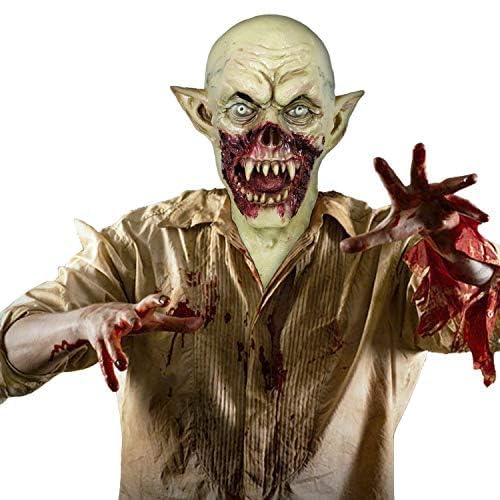 MOLEZU Vampire Mask Zombie Head Mask for Adult, Scary Horror Creepy Demon Monster Mask for Halloween Costume Party.