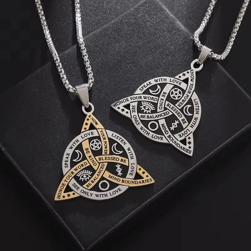 Celtic Witch Knot Necklace - Trinity Symbol Secondary image
