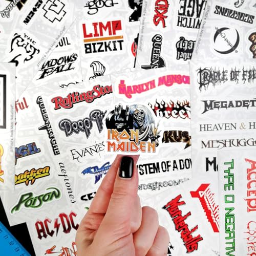 100Pcs Classic Rock Stickers — Rockabilly Guitar & Music Emblems