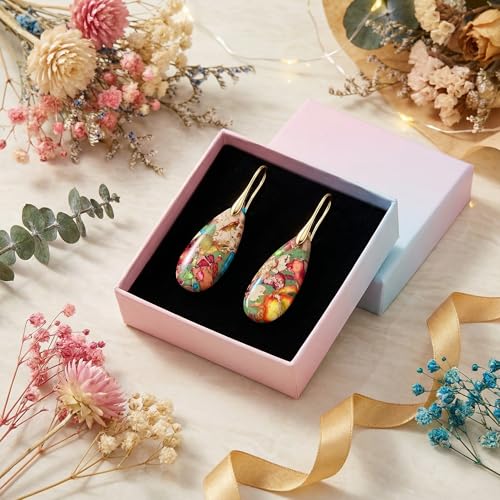 Chalcedony Crystal Teardrop Copper Hook Earrings Secondary image