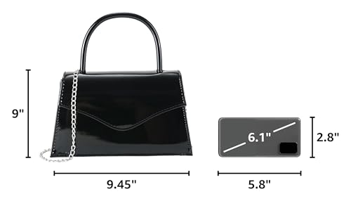 Patent Leather Top-Handle Evening Clutch