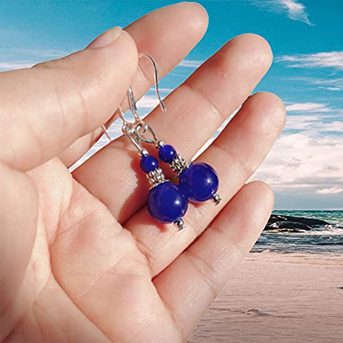 Double Lapis Lazuli Drop Bead Earrings