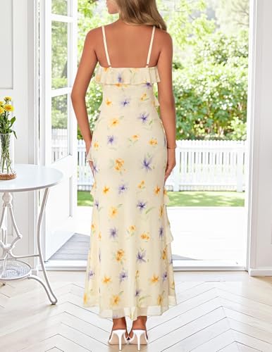 MEROKEETY Summer Floral Wedding Guest Maxi Dress Women 2026 Formal Cocktail