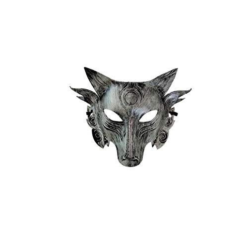 Halloween mask animal wolf head mask masquerade mask (Silver)-1Pieces Main image