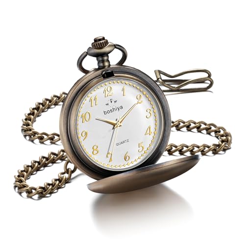Smooth Bronze Pocket Watches for Men Quartz Arabic Digital Dial, Class Main image