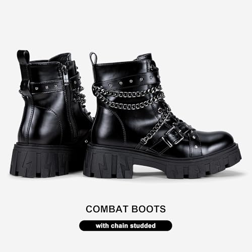 Women's Chelsea Combat Boots, Chunky Platform Ankle Boots