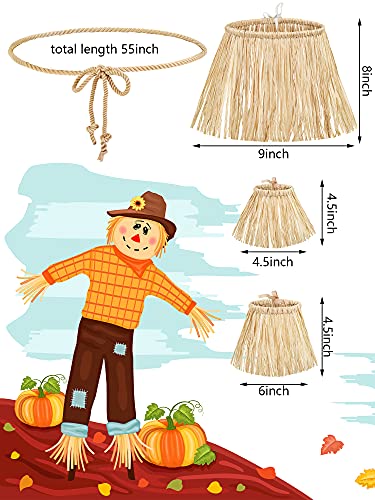 Geyoga 7 Pcs Scarecrow Costume Set Scarecrow Hat and Straw Kit