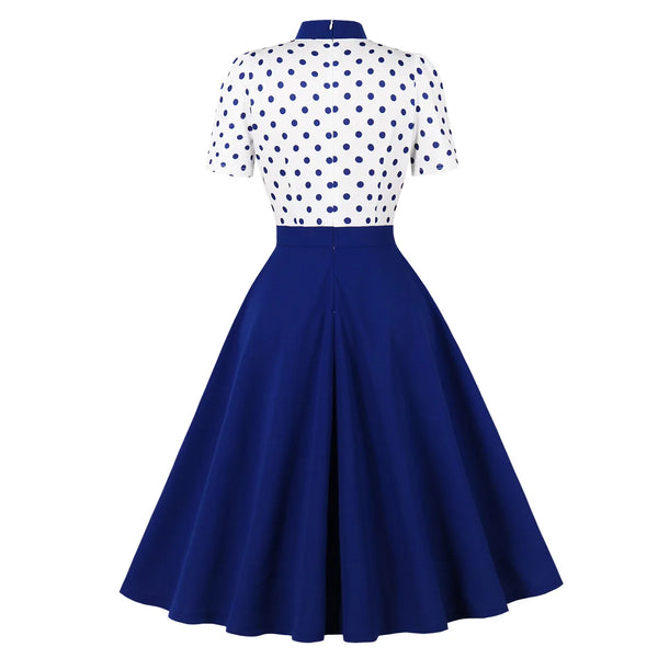 Polka Dot Vintage Swing Dress - 1950s Rockabilly Pin-Up Style