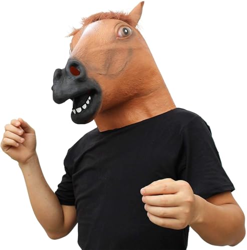 CreepyParty Horse Mask, Animal Costume for Halloween Party