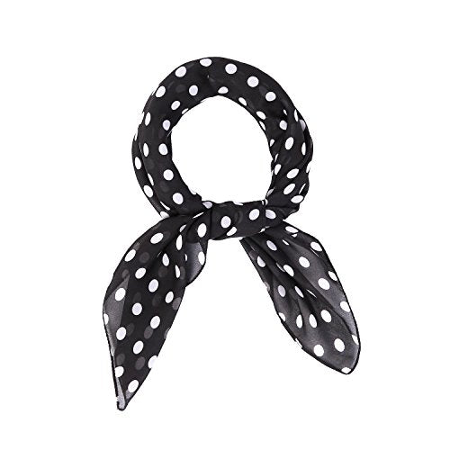 MissShorthair 50s Chiffon Scarf Sheer Square Neck Head Scarf for Women
