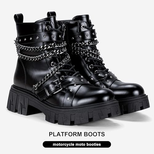 Women's Chelsea Combat Boots, Chunky Platform Ankle Boots