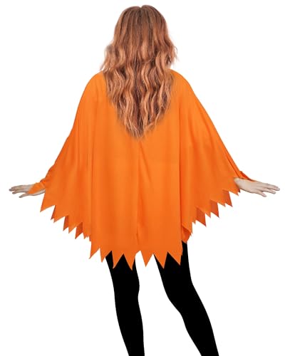 CONGRU Pumpkin Costume for Women Adult,Pumpkin Poncho Halloween Costume Set
