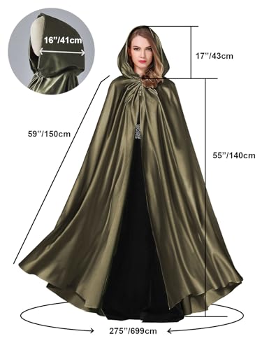 BEAUTELICATE Women's Wedding Hooded Cape Bridal Cloak Poncho Full Length