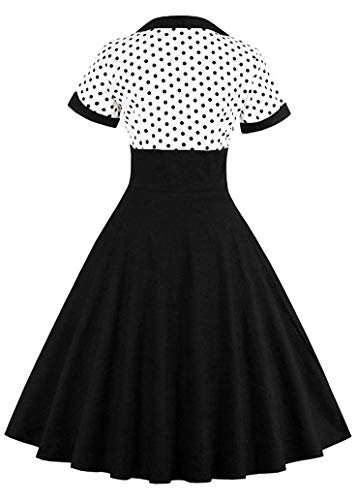 Vintage 1950s Retro Rockabilly Swing Polka Dot Cocktail Dress with Belt