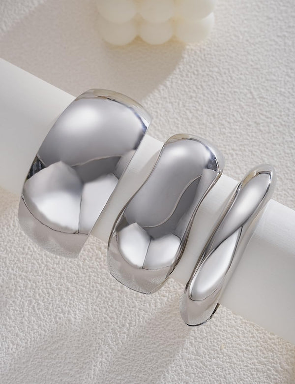 Cascading Chrome Dome Bangle Set
