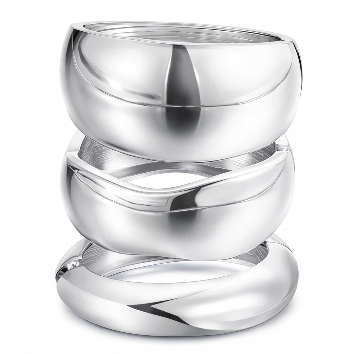 Cascading Chrome Dome Bangle Set