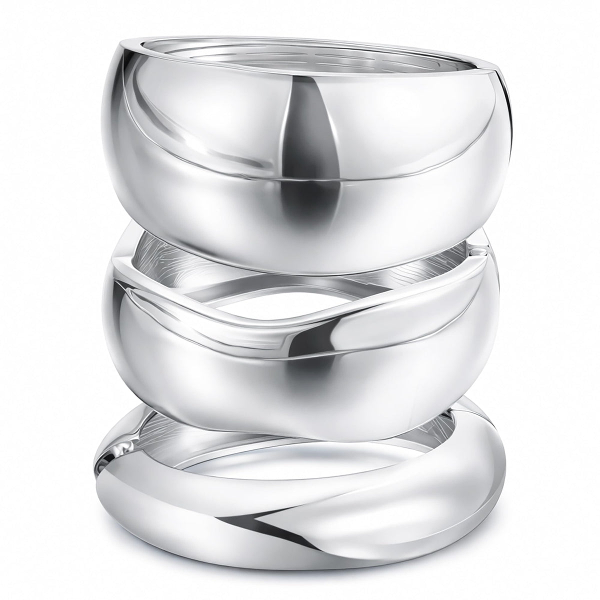 Cascading Chrome Dome Bangle Set