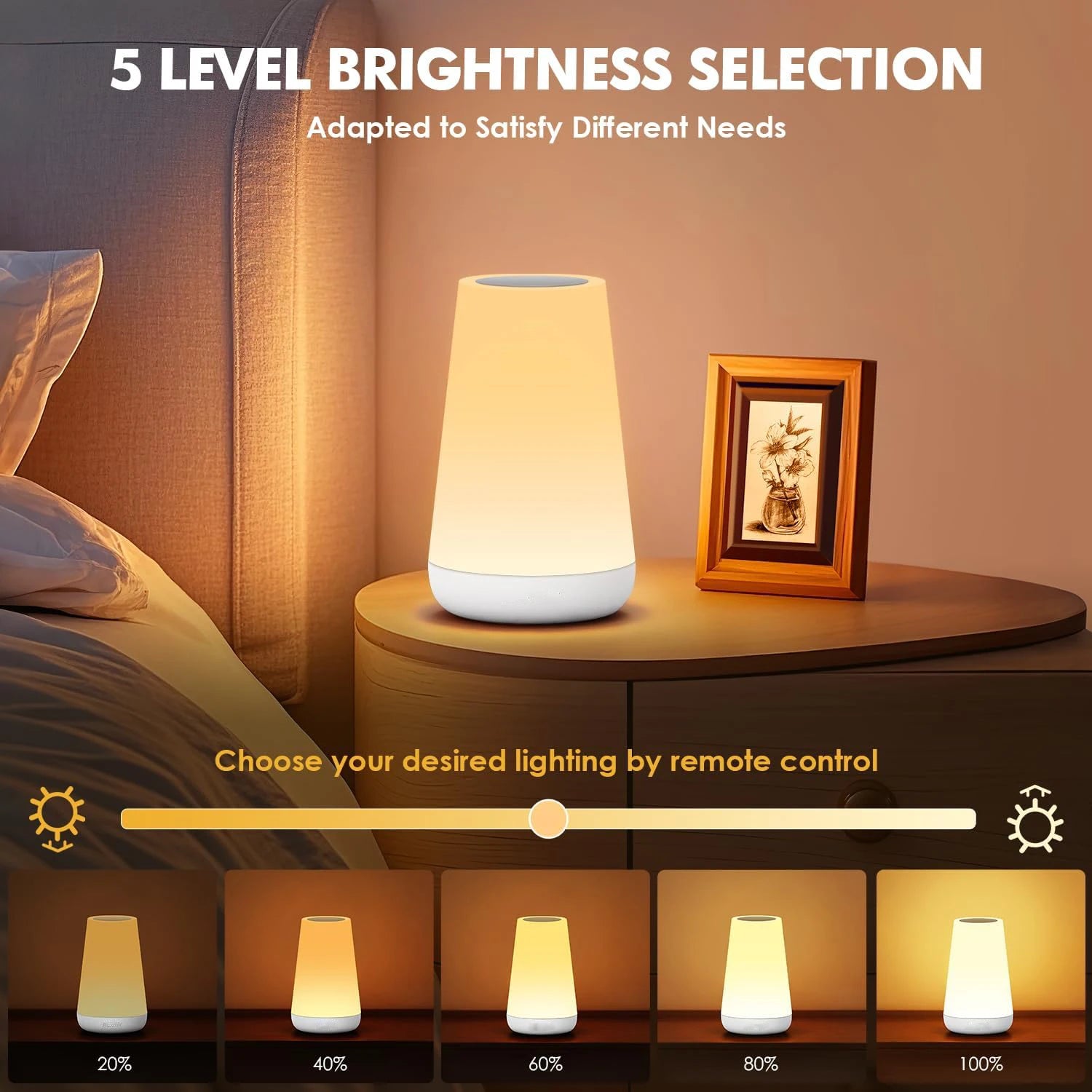 13 Color Changing Night Light RGB Remote Control Touch Dimmable Lamp Portable Table Bedside Lamps... Secondary image