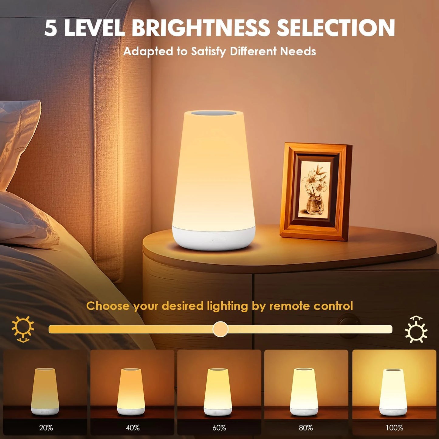 13 Color Changing Night Light RGB Remote Control Touch Dimmable Lamp Portable Table Bedside Lamps...